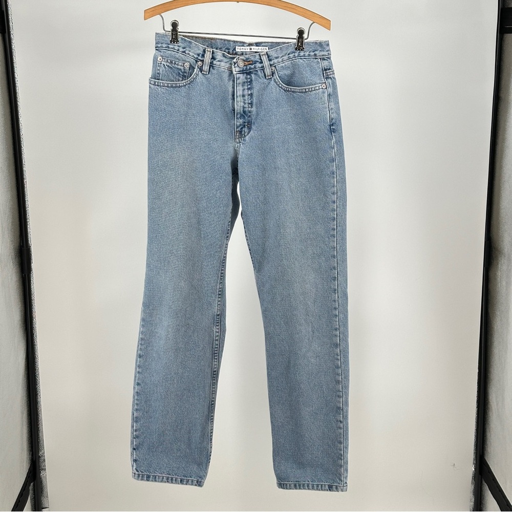 Vintage 90’s Tommy Hilfiger Light Blue‎ Wash Women's Straight Leg Jeans Preppy